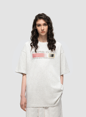 FDR 国潮R字图案印花重磅美式短袖t恤男女夏季情侣装高街上衣体恤