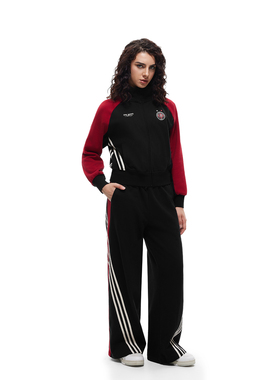 FDR官方店 徽章织带撞色拼接夹克外套女春秋辣妹修身薄款开衫上衣