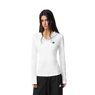 透气排扣t恤修身 FDR官方店 女夏季 罩衫 显瘦打底上衣 微透连帽长袖