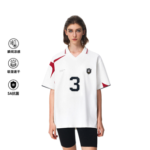 宽松情侣装 t恤男女夏季 运动上衣球衣 撞色翻领速干短袖 FDR官方店