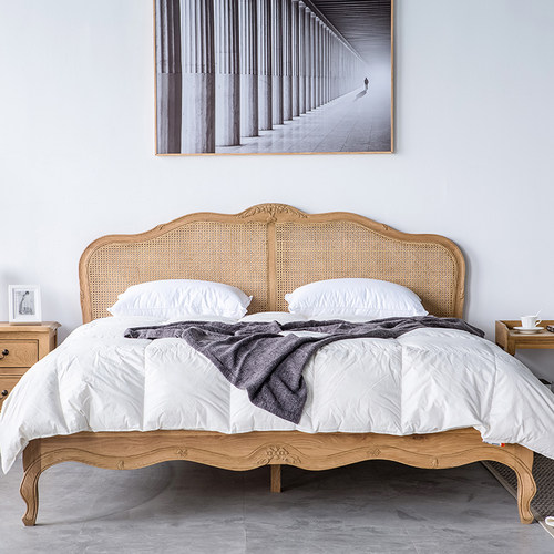 美式法式复古藤艺床主卧