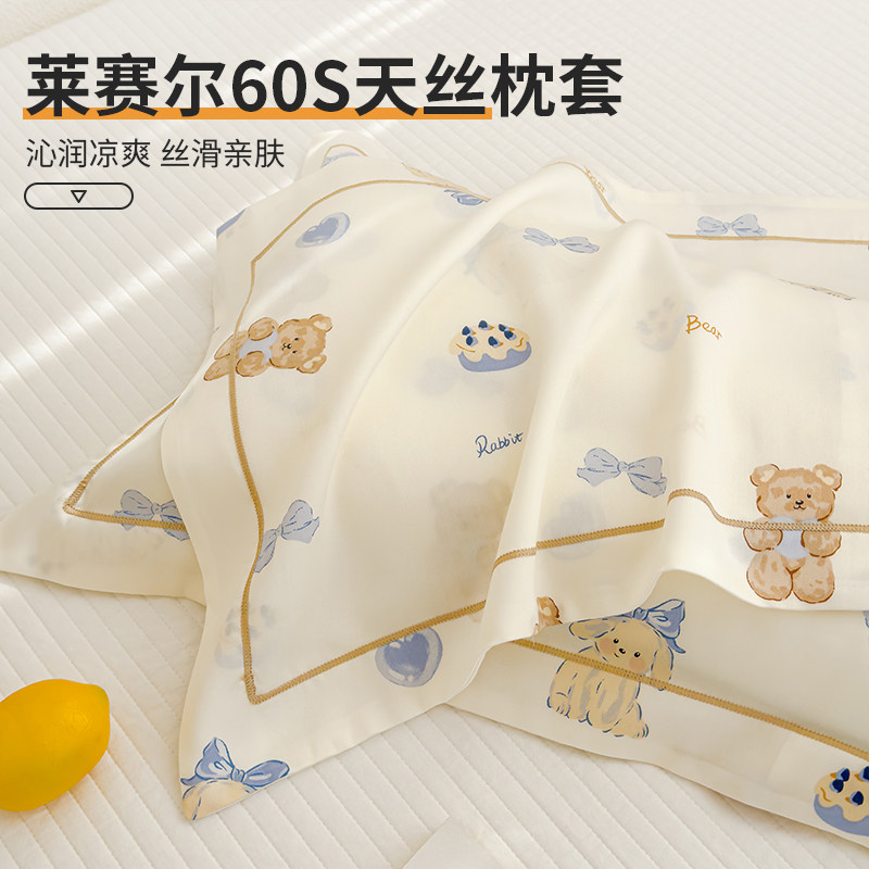 60S天丝儿童枕头套30x50夏季卡通图片