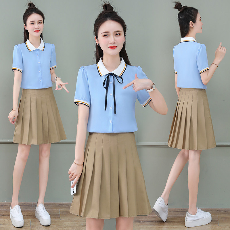 幼儿园园服老师工作服POLO衫纯棉短袖校服班服 幼师夏季园服套装