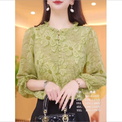 【送运费险】法式花边领七分袖女