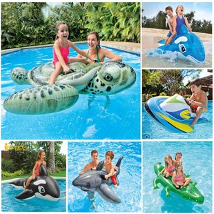 成人水上动物坐骑儿童充气玩具鲸鱼乌龟游泳圈浮排浮床