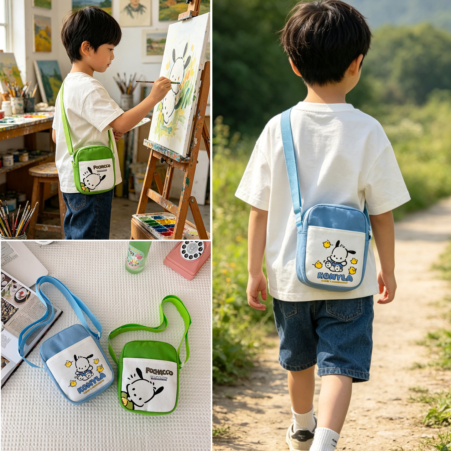 儿童零钱包女款2026新款男童斜挎包迷你小包小学生钱包大容量帆布