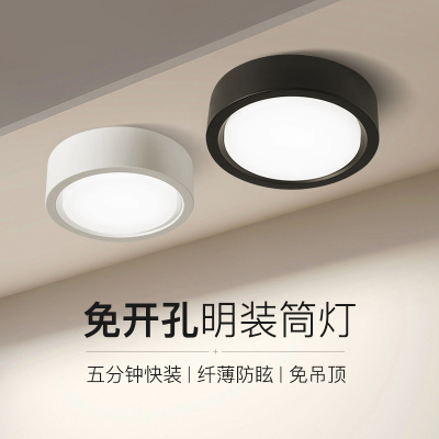 樚灯免开孔吸明装筒灯