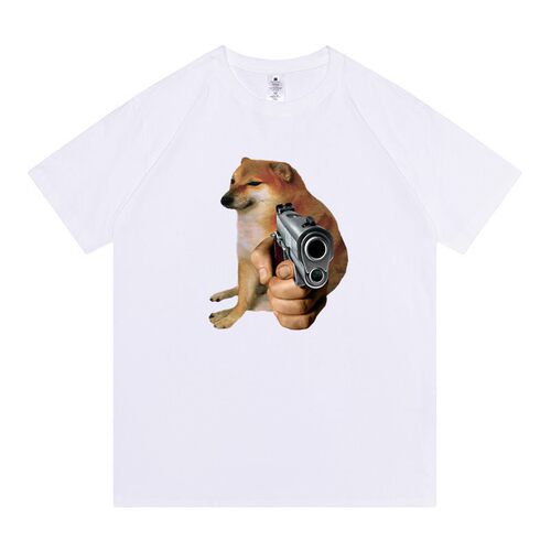 柒衣服街巷废柴犬cheem短袖T恤周边斗笠废柴狗cheems猎杀沙雕时刻
