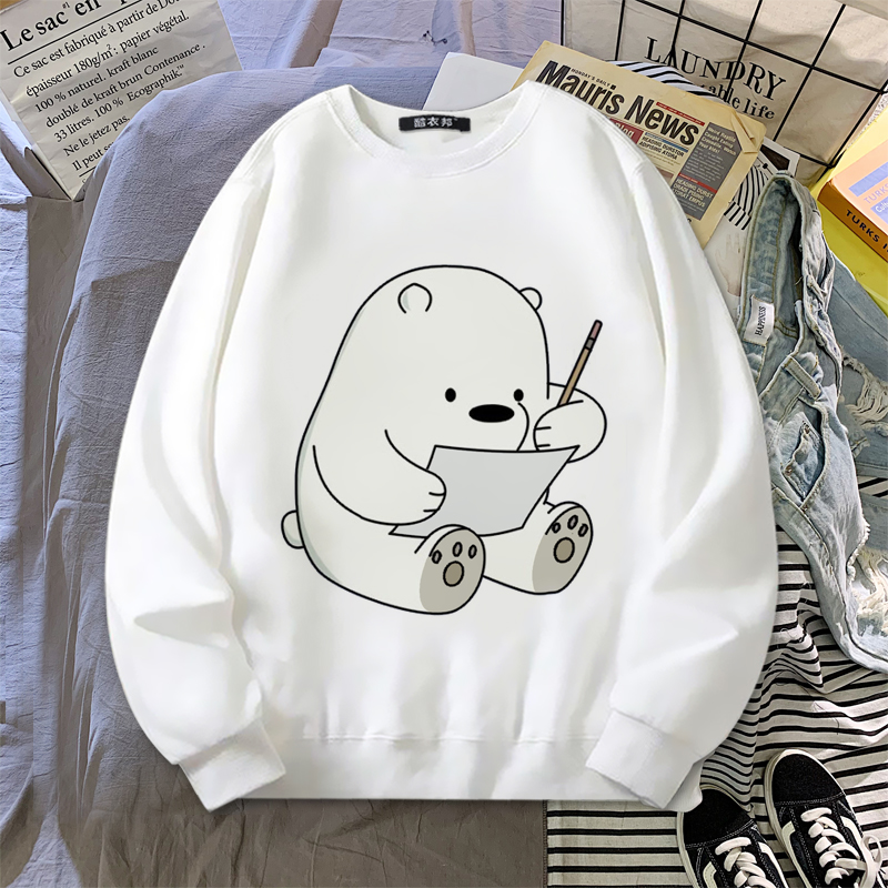男女裸熊动漫周边衣服We Bare Bears裸熊三兄弟咱们圆领加绒卫衣