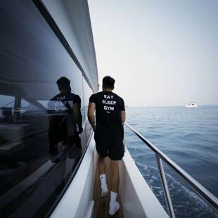 EAT SLEEP GYM 纯棉短袖T恤背心健身力量训练男女同款At4am