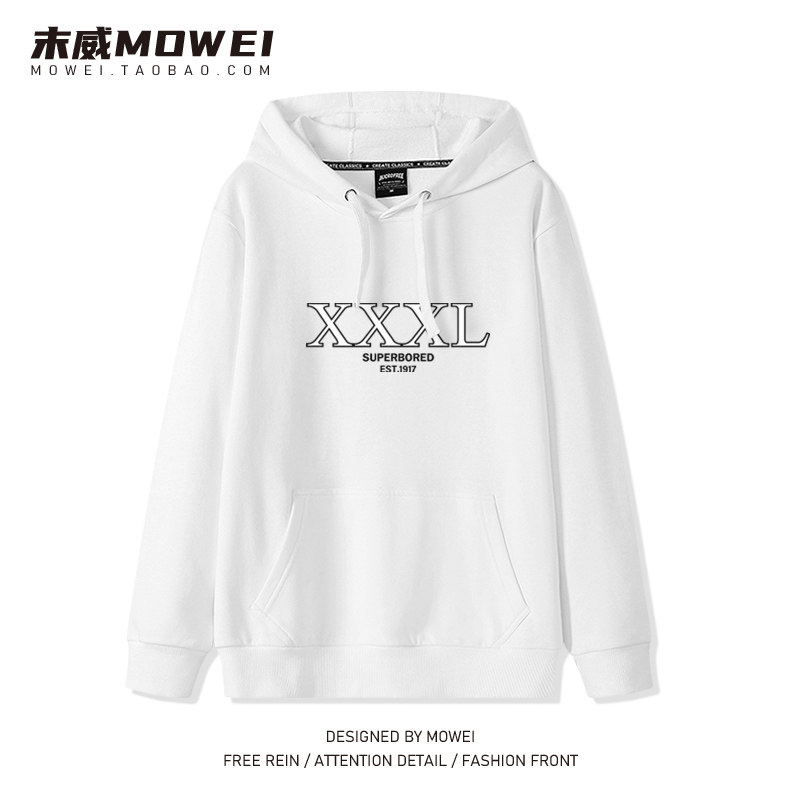 周杰伦同款卫衣xxxl字母印美式vibe潮牌连帽冬加绒oversize外套男