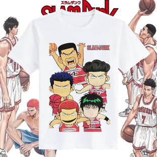 SlamDunk三井湘北灌篮高手花道流川枫樱木寿短袖童装T恤衫上衣服