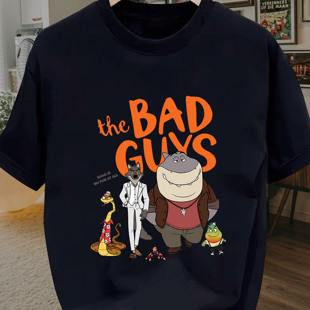 美式动画坏蛋联盟2The Bad Guys纯棉短袖T恤男女宽松上衣亲子装