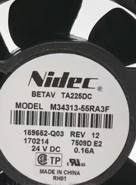 Nidec 6025 M34313-55RA3F DC24V 0.16A 变频器散热风扇