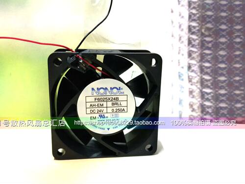 F6025X24B 原装南韩NONOI F6025X24B AH DC24V 0.25A 2线直流风扇