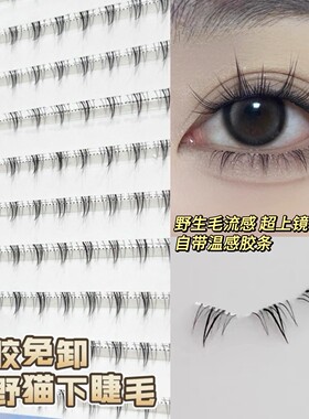 小野猫下睫毛免胶自粘假睫毛分段式超自然仿真懒人三部曲漫画芭比