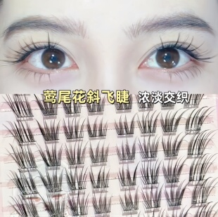 兜兜甜莺尾花斜飞狐系上睫毛飞扬轻狐系自然狐系眼尾拉长上镜卷翘