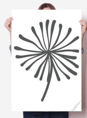 蒲公英剪影花卉植物海报贴纸80x55cm墙贴纸卧室家居装饰