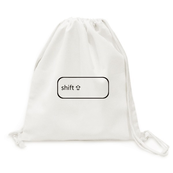 键盘符号shift帆布背包购物旅行双肩拉带抽绳书包礼物网红潮流