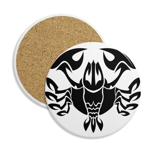 星座巨蟹座标志剪影插画图案圆形杯垫水杯隔热垫2片装茶道