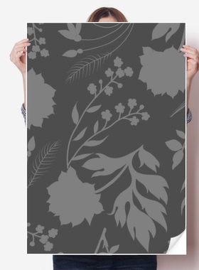 植物抽象花卉北欧插画海报贴纸80x55cm墙贴纸卧室家居装饰