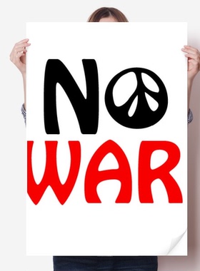 和平主义不要战争反战英文海报贴纸80x55cm墙贴纸卧室家居装饰