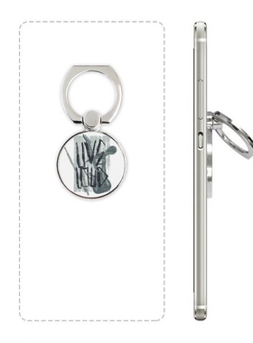 灰色爵士乐乐器图案手机支架指环多功能黏贴懒人桌面支撑礼品直播