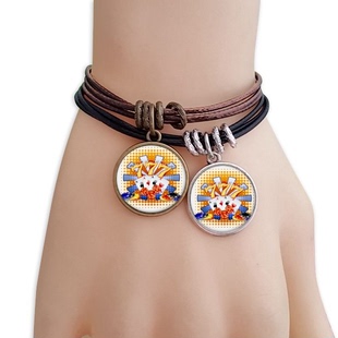 赌场骰子筹码扑克插画纹样黑棕手链对饰品情侣礼物礼品自带仙气