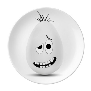 复活节快乐节日搞笑色彩陶瓷餐菜盘子8寸月光盘餐具家居创意餐厅