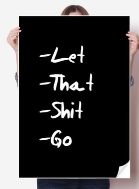 趣味LetThatShit英文插画海报贴纸80x55cm墙贴纸卧室家居装饰