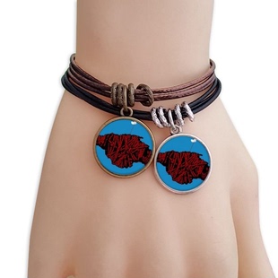 和平鸽枪反战图案黑棕手链对饰品情侣礼物礼品自带仙气