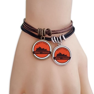 澳大利亚悉尼歌剧院标志黑棕手链对饰品情侣礼物礼品自带仙气