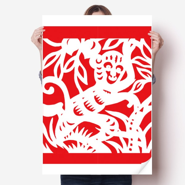 剪纸十二生肖卧室海报