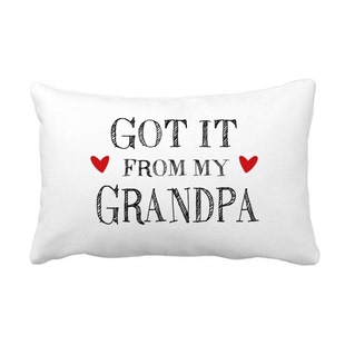 爷爷给我的礼物英文抱枕靠枕腰枕沙发靠垫双面含芯礼物安全午睡