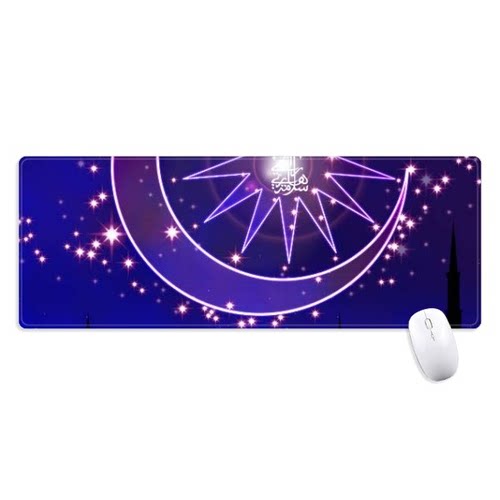 城堡月亮星星吉祥桌垫超大号游戏办公防滑锁边鼠标垫80x30cm礼物