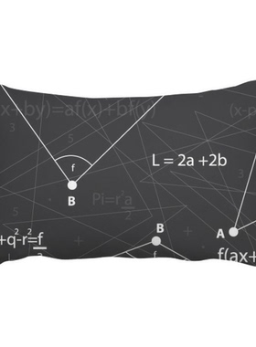 灰色角度数学理科公式演算图抱枕靠枕腰枕沙发靠垫双面含芯礼物