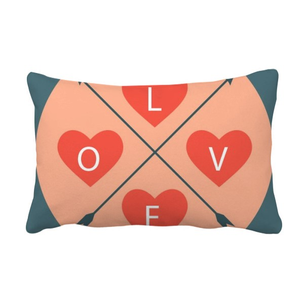 情人节粉色蓝色爱情LOVE抱枕靠枕腰枕沙发靠垫双面含芯礼物