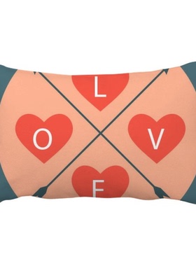 情人节粉色蓝色爱情LOVE抱枕靠枕腰枕沙发靠垫双面含芯礼物
