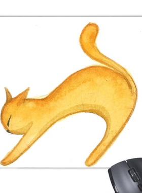 喵吉那些猫之橙色猫咪游戏办公防滑橡胶鼠标垫礼物电竞定制