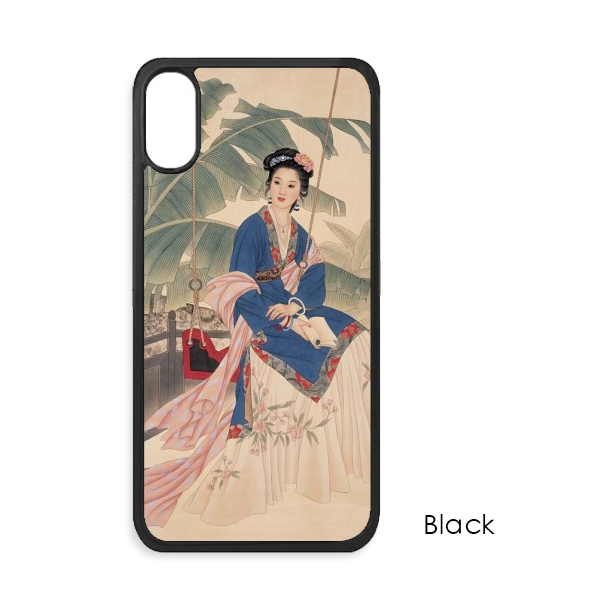 适用于iPhone美女中国工笔画Xr手机壳max手机保护套678plus硅胶11