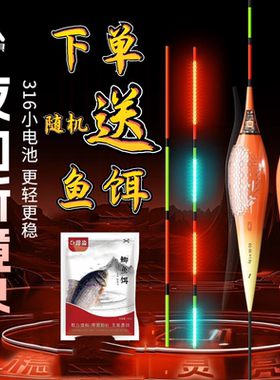 川泽EG一体LED灯珠尾316夜光漂咬钩变色超灵敏日夜两用清晰浮漂