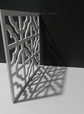 中式风百叶窗几何体珠宝光影道具