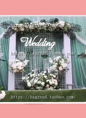 户外拱门婚礼 Wedding金白色PVC唯美清新小婚礼背景装饰字小红书