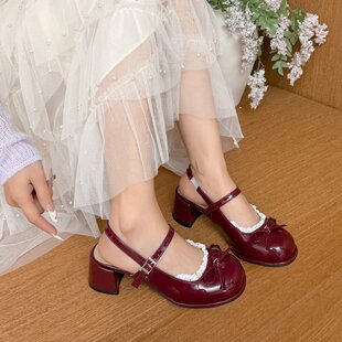 法式包头凉单鞋2026新款夏季凉鞋女外穿仙女高跟鞋粗跟玛丽珍女鞋