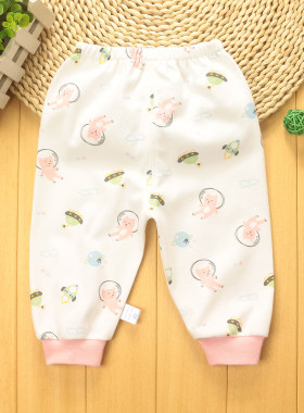新生婴儿春秋裤子男女宝宝纯棉打底裤可开档秋裤3-6-12个月0-1岁
