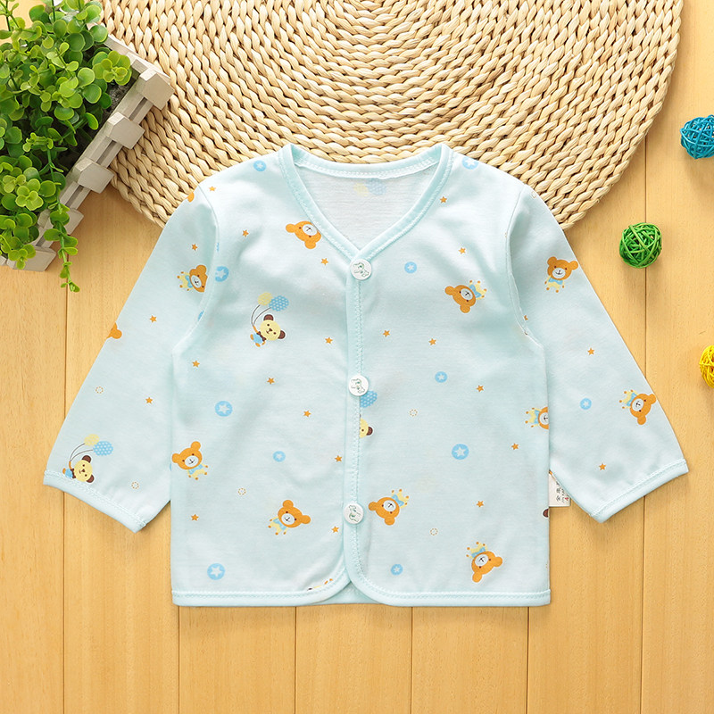 남성과 여성의  를위한  봄 여름 얇은 옷 순면 긴팔 카디건  여름 탑 3-6-12 개월