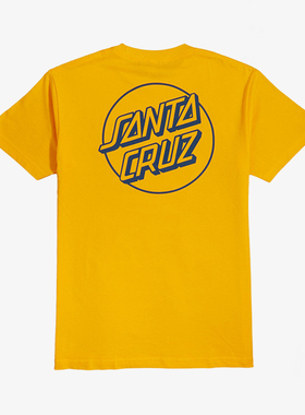 【现货】市井店 Santa Cruz 美潮牌嘻哈街舞滑板圆形标T恤深黄色