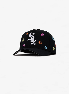【代购】市井店 MLB x M&N 美版潮牌嘻哈白袜队Flower弯檐棒球帽