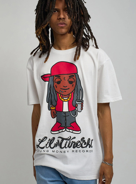 【代购】市井店 Reason x Lil Wayne美版潮牌嘻哈街舞滑板印花T恤