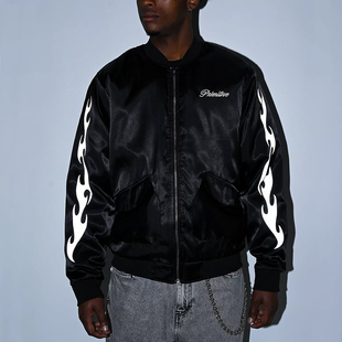 美版 Primitive 市井店 潮牌嘻哈街舞滑板Capital夹克外套 代购